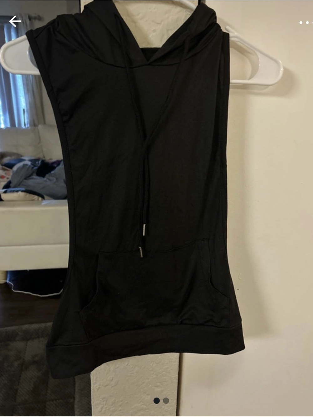 Sleeveless Black Hoodie Shorts Cover-Up